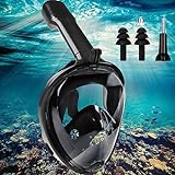 Mascara Snorkel Adulto Completa, 180° Panorámica HD Vista Mascara Buceo, Snorkel Mask Dry Antivaho, Gafas Snorkel Cristal Templado Anti-Fugas, Profesional Gafas Buceo para Hombres Mujeres