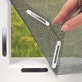 EASYmaxx Mosquitera para ventanas con Magic Click | Cortada individualmente a medida para todas las ventanas de hasta 150x130 cm | Fácil instalación con 12 imanes - sin taladrar ni atornillar [Negro]